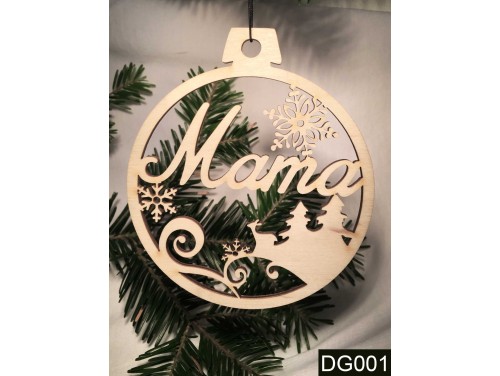(DG001) Karácsonyi Díszgömb - Mama – Karácsonyfa dísz - Karácsonyi ajándék ötletek
